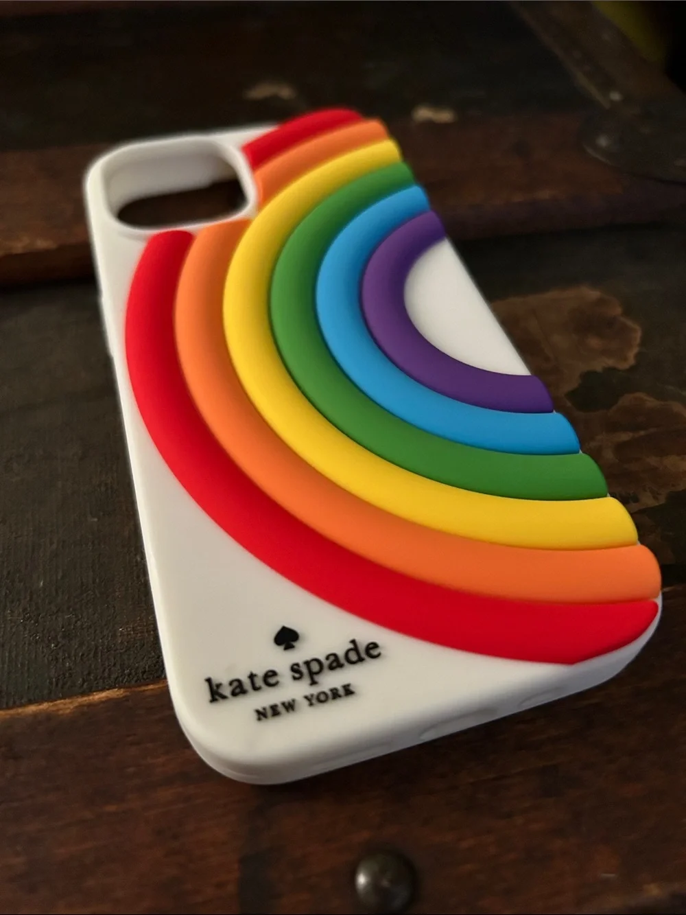 kate spade ♠️ Silicone iPhone Case with Raised Rainbow; iPhone 14 Pro